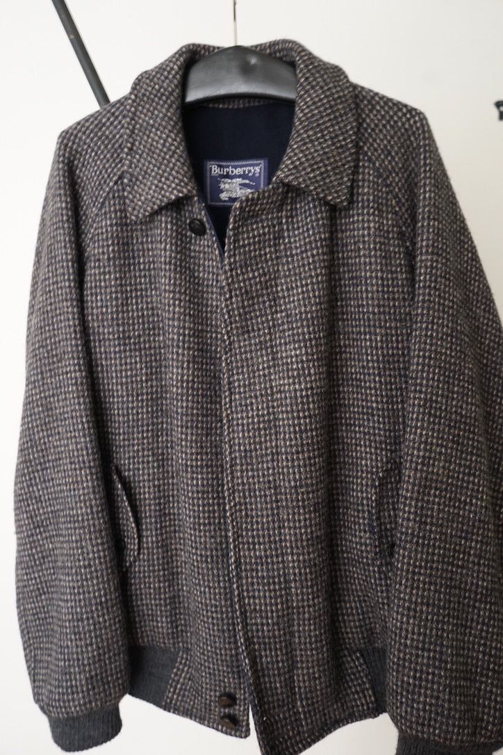 1990s Burberry Tweed Harrington Jacket Made in USA