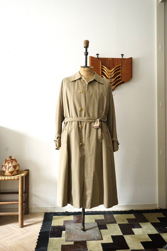 1980s Burberry Single Raglan Sleeve Belted Balmacaan Coat Cotton × Polyester 一枚袖