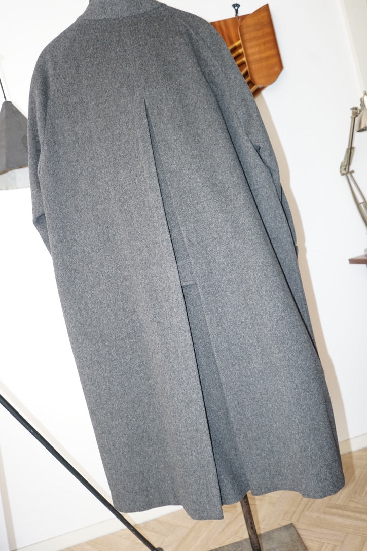 1980s Burberry "Gray" Loden Cloth Single Raglan Balmacaan Coat
